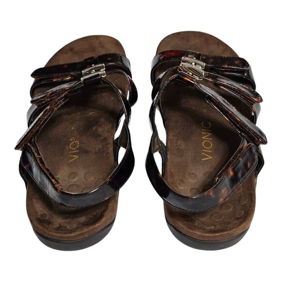 Vionic Women’s Amber Sandals Brown Tortoise Shell Size 8 Strappy - READ - Picture 11 of 12